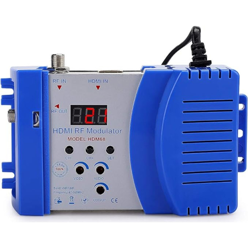 PUSOKEI HD moduliatorius, analoginis HDMI HF-VHF/UHF dažnio moduliatorius, HDMI RF lizdas ir RF išvestis, garso ir vaizdo TV keitiklis PAL TV formatu