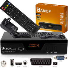 hd-line Bamof 2305 skaitmeninis palydovinis imtuvas - (HDTV, DVB-S/S2, HDMI, SCART, 2x USB 2.0, Full HD 1080p) [iš anksto užprogramuotas 