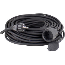 as - Schwabe Rubber Extension Cord, 15 m, H05RR-F 3G1.5, Cable with Schuko (German Version) Plug and Schuko Socket, incl. Protective Cap, 230 V, 16 A, IP44, Black, 60315