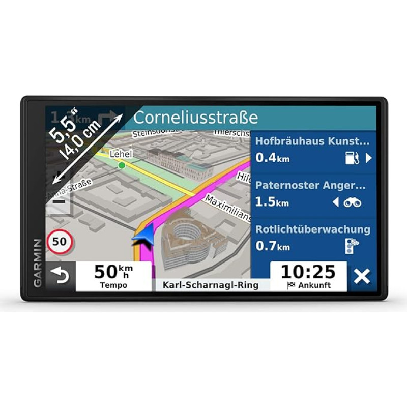 Garmin DriveSmart 55 MT-D EU Navi - frameless touch display, 3D navigation maps and live traffic