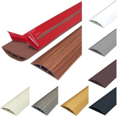 Grindų kabelių apsauga, lanksti, pagal dydį, PVC kabelių apsauga, lipni grindų kabelių apsauga, grindų kabelių apsauga, grindų kabelių kanalas, apsaugo kabelius ir apsaugo nuo suklupimo pavojaus, 2 m, ruda mediena