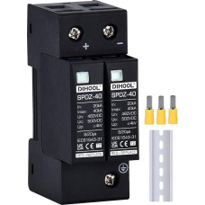 DIHOOL PV saulės apsauga nuo viršįtampių, viršįtampių ribotuvas, fotovoltinis namų ūkis 2P 40KA DC 500V namo apsauga nuo viršįtampių žaibo apsauga