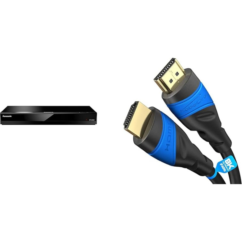 Panasonic DP-UB424EGK Ultra HD Blu-ray Player (Black) & KabelDirekt - 3 m - 4K HDMI Cable (4K@120Hz and 4K@60Hz for a Spectacular Ultra HD Experience, Compatible with HDMI 2.0/1.4, Black)