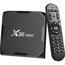 X96 Max Plus Smart TV Box 4GB 32GB Android TV Box 9.0 Amlogic S905X3 Quad Core Media Box, palaiko 4K/3D/2.4 ir 5G WiFi/BT 4.0/HDMI 3.0 Lan Smart Media Player su nuotolinio valdymo pultu