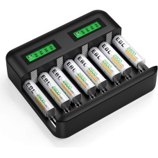 EBL Battery Charger 8x with LCD Screen