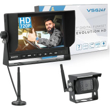 VSG Evolution HD XL 24 9 Inch Wireless Reversing System for Motorhomes and Trucks, Car Set Wireless Including Reversing Camera + Monitor, Easy for DIY Retrofitting 12V-24V, Camera Digital, Car Rear