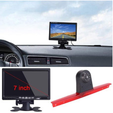 12 mm Lens CMOS Reversing Camera + 7 Inch TFT LCD Screen Car Monitor Brake Light Car Roof Reversing Camera for VW T5 Bus Transporter Multivan Caravelle