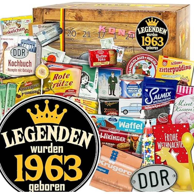 ostprodukte-versand Legendos gimė 1963 m. + advento kalendorius + DDR dėžutė 2023 m.