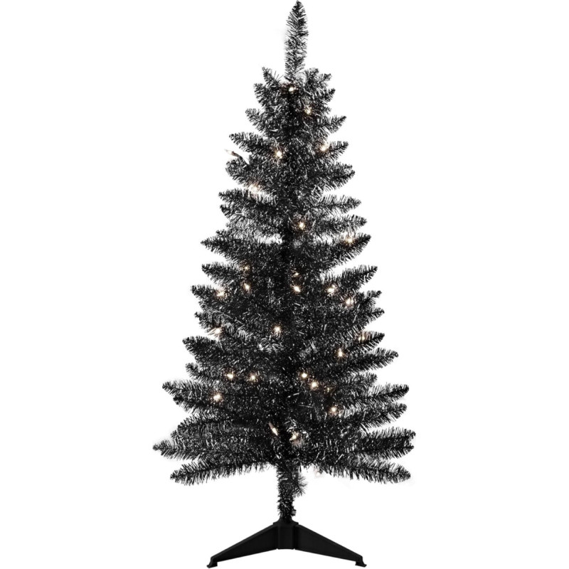 liguanow 4ft juoda dirbtinė Helovino Kalėdų eglutė su stovu Maža mini Kalėdų eglutė, skirta namų biurui, vakarėliams, šventiniams priedams, vidaus lauko Kalėdų dekoracijoms