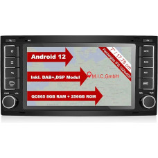 M.I.C. AVT7-Ultra Android 12 automobilinis radijas su navigacija Qualcomm Snapdragon 665 8G + 256G pakeitimas VW T5 Multivan Touareg su RNS 510: SIM DAB Plus Bluetooth 5.0 WiFi 2DIN 7 colių IPS grūdintas stiklas