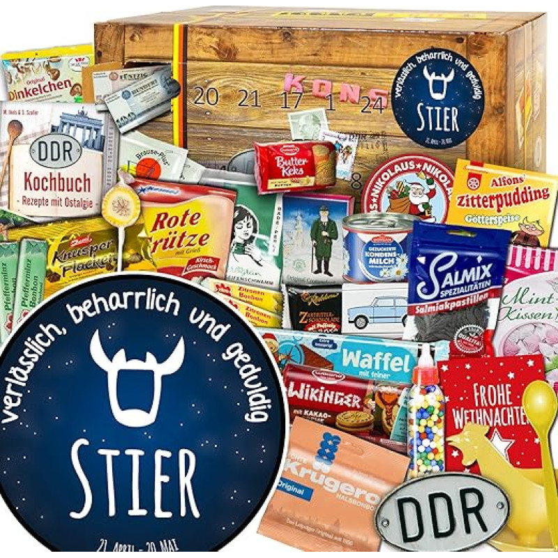 ostprodukte-versand Zodiako ženklas Jautis + Advento kalendorius DDR + DDR Box 2023