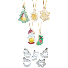 KitchenCraft Sweetly Does It Keksausstecher für Weihnachten, Buntglasfenster, 5 Stück