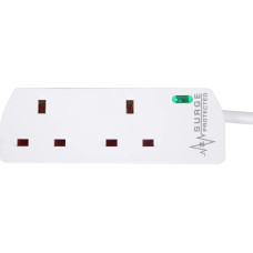 Pro Elec 10m White 2 Way Surge Protected Extension Lead