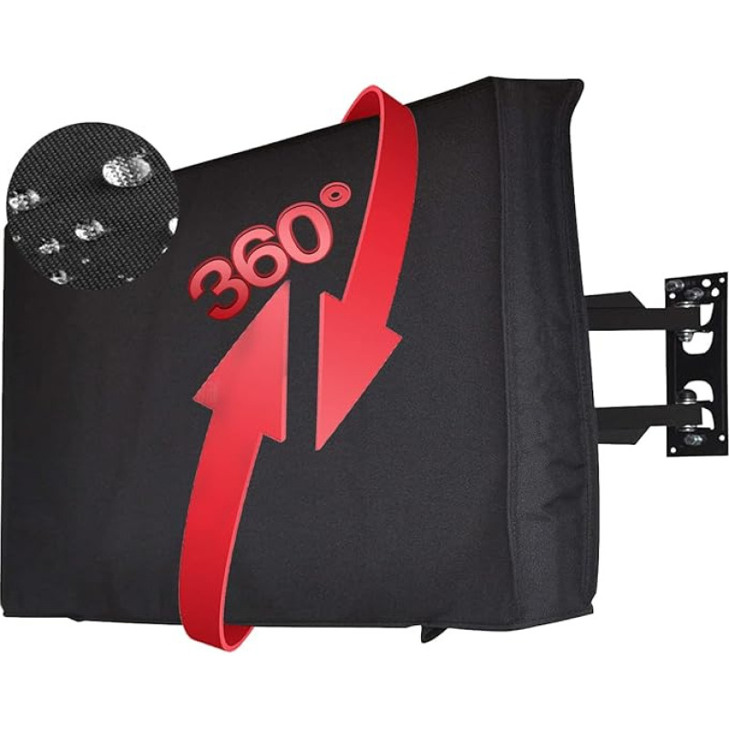 Coosoo Outdoor TV Cover Waterproof Universal Protection for LCD, LED and Plasma TVs, Compatible with Standard Mounts, Built-in Remote Control Storage (60-65 Inch)