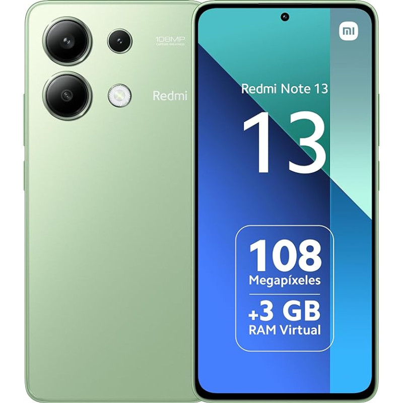 Xiaomi Redmi Note 13 4G 6GB RAM 128GB mėtų žalia