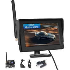 Belaidis skaitmeninės atbulinės eigos kameros rinkinys, AHD atbulinės eigos kamera IP69, atspari vandeniui, naktinio matymo spalvota kamera, 1080P belaidė atbulinės eigos kamera su 4,3 colių IPS monitoriumi, skirta sunkvežimiams, nameliams ant ratų, kempi
