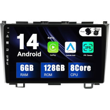 SXAUTO - 6G + 128G - Android 14 IPS automobilinis radijas Honda CRV (2006-2011) - Integruotas Carplay/Android Car/DSP - LED kamera + MIC - DAB vairo valdymas Fast Boot 360-CAM WiFi AHD - 2 DIN 9 colių