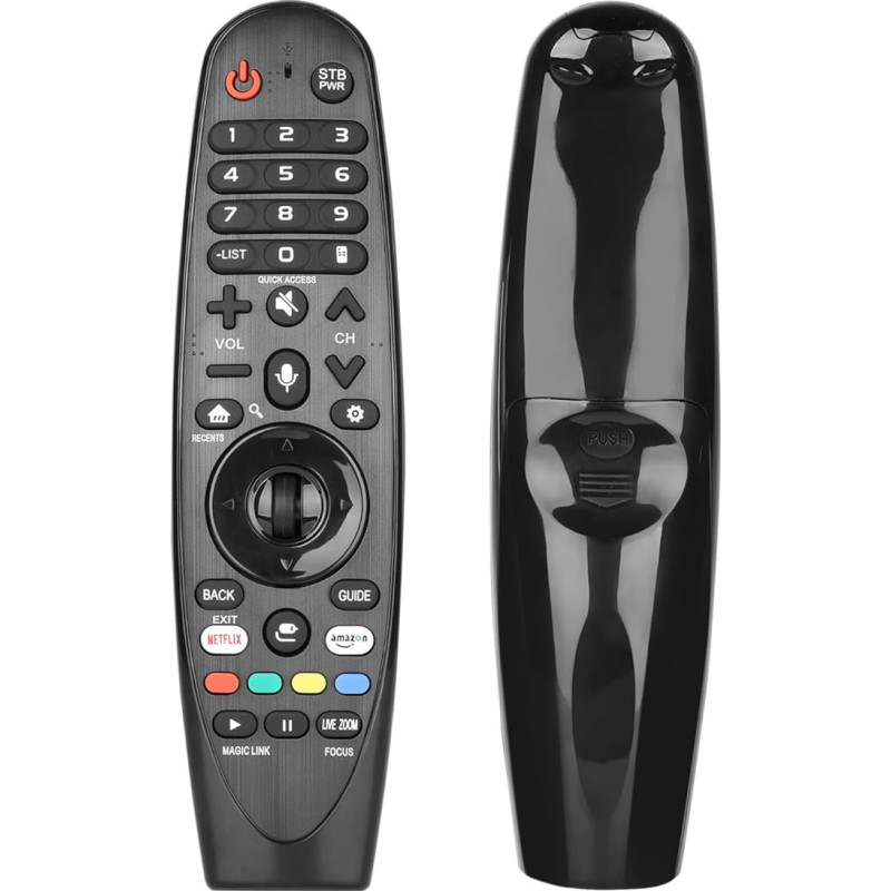 AN-MR650A AKB75075301 Magic Voice nuotolinio valdymo pultas, suderinamas su LG OLED/Super UHD/UHD 4K televizoriais W7 G7 E7 C7 B7 B7A SJ9570 SJ9500 SJ8570 SJ8500 serijos pakaitiniu valdikliu su NETFLIX mygtuku