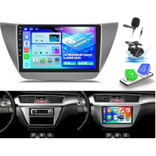 OiLiehu 4+64G 8 Core Android 13 Double DIN Radio Carplay Android automobilinis radijas su 9 colių ekranu Mitsubishi Lancer Ix 2006-2010 su Bluetooth GPS FM RDS WiFi SWC DSP/EQ + atbulinės eigos kamera