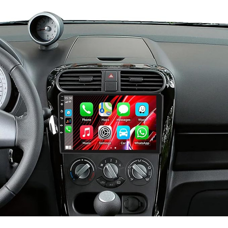 SIXWIN 2+64G Android 13 automobilinis radijo imtuvas Suzuki Splash Ritz 2004-2014 su Carplay/Android Car/Mirrorlink, 9 colių talpinis jutiklinis ekranas palaiko WiFi/GPS/FM/Bluetooth/SWC+ AHD galinio vaizdo kamera + MIC-P1