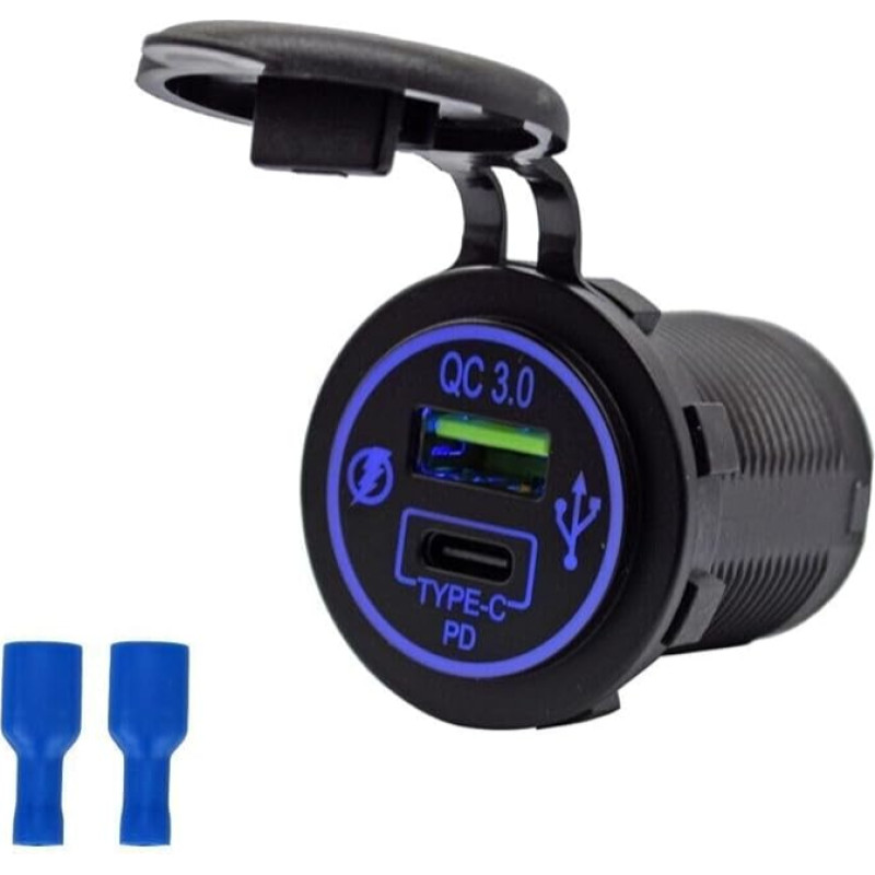 Dviguba USB jungtis TYPE-C 12 V 24 V für Auto, Lieferwagen, Bus, Autozubehör