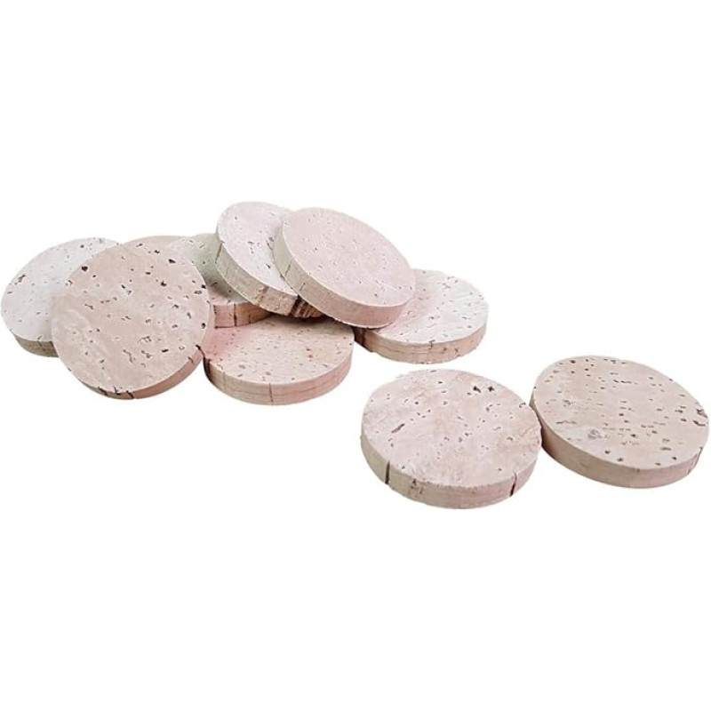 Kamštiniai diskai | Kamštiniai diskai | Kamštinės plokštelės | 35 mm x 6 mm | 20 vnt. | Amatai ir dekoravimas | Amatų medžiaga iš kamštienos | 100 % natūrali kamštiena