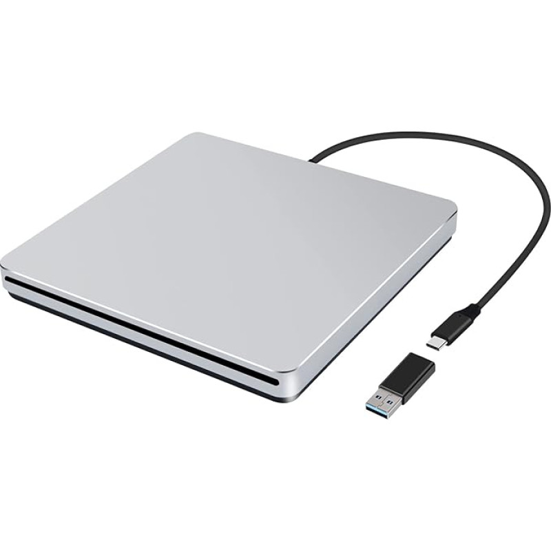 NOLYTH Externes DVD Laufwerk für Mac, Slot-in CD Laufwerk Extern USB, Portable Aluminium USB C SuperDrive DVD Brenner Externes Laufwerk für Laptop PC MacBook Apple Windows Desktop