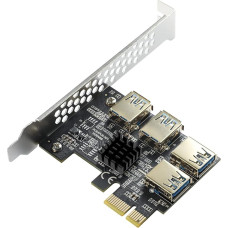 MZHOU PCIe 1-4 PCI-Express, 4 prievadų PCIe Riser adapterio plokštė USB 3.0 adapteris Multiplikatorius kortelė su didesniu stabilumu Bitcoin kasybos