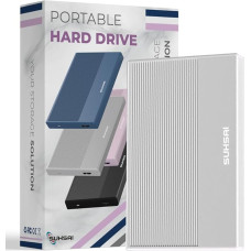 SUHSAI 500GB External Hard Drive, Portable 2.5 Inch Hard Drive, USB 3.0 Hard Drive, Storage Expansion, Backup and Storage Drive, Compatible with Mac, Desktop, Xbox, Game Console (Silver)