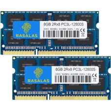 Rasalas DDR3 16GB rinkinys (2x8GB) DDR3L 1600MHz PC3L-12800 16GB DDR3 Non ECC Unbuffered 1.35V CL11 2Rx8 Dual Rank SODIMM atminties nešiojamiesiems kompiuteriams