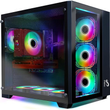 STGsivir - Žaidimų stalinis kompiuteris-GeForce RTX 3060 12G GDDR6, Intel Core i7 8700 4.6GHz-16G DDR4 RAM, 1T SSD, 600 M WLAN, BT 5.0, RGB ventiliatorius x 7, W11H64 Žaidimų kompiuterio bokštas žaidėjams ir transliacijoms