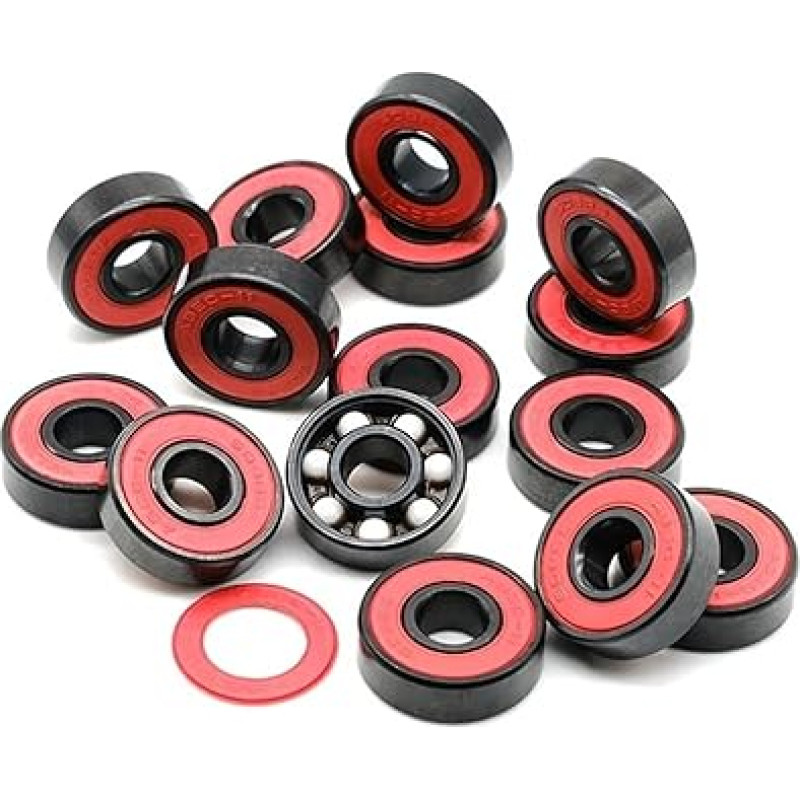 8 Stück 608 2RS Hybrid-Keramiklager 8 x 22 x 7 mm Skateboard-Spinner Keramiknitrid Pro Serie 608 Keramikkugellager