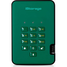 iStorage diskAshur2 SSD 2TB Grün - Sicheres tragbares Solid-State-Laufwerk - Passwortgeschützt - Staub- und wasserdicht - Hardware-Verschlüsselung