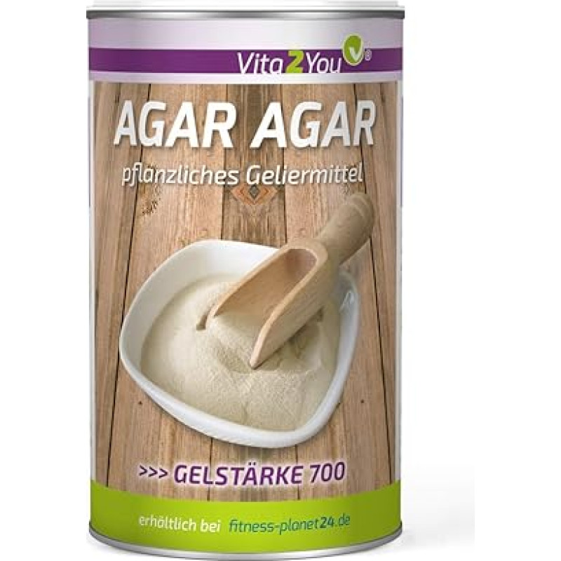 Vita2You Agar Agar 200 g - želatinuojanti medžiaga - be glitimo - auginama ES - veganiški agaro milteliai maistui - augalinė želatina - aukščiausios kokybės