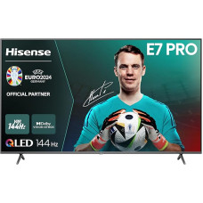 Hisense 75E7NQ Pro 189 cm (75 Inch) TV, 4K UHD, QLED, Smart TV, Total HDR, Dolby Vision IQ Atmos, 144Hz (VRR), HDMI 2.1, Game Mode PRO, Triple Tuner, Alexa Built-In, Dark Grey, [2024]