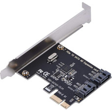 SATA 3.0 2 prievadų PCIe valdiklio kortelė PCI Express į SATA III 6Gbps su fiksuotais laikikliais Plug & Play