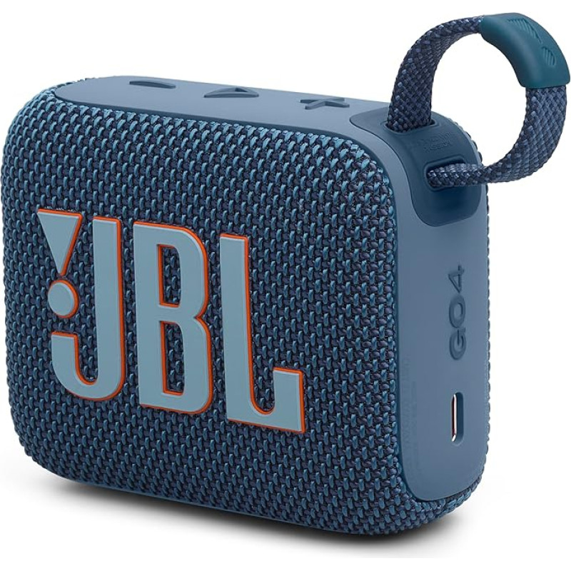 JBL Go 4 in Blue - Portable Bluetooth Speaker Box with JBL Pro Sound, Deep Bass and Playtime Boost Function - Waterproof and Dustproof - 7 Hours Runtime