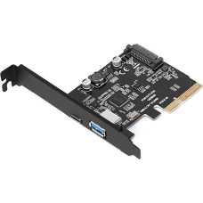 YABOANG USB PCIE kortelė, C tipo PCI-Express 4X USB 3.1 Gen 2 kortelė 10 Gbps, USB-C ir USB-A papildomo adapterio kortelė, suderinama su Windows 8/10/Mac OS 10.14