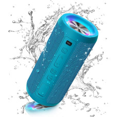 Ortizan Bluetooth Speaker with Light, Portable Bluetooth Box with IPX7 Water Protection, Dual Bass Drivers, 30h Battery, Hands-Free Function, Bluetooth Wireless Speaker for Phone, Outdoors