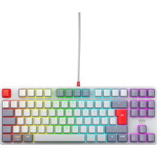 CHERRY XTRFY K4V2 TKL, laidinė žaidimų klaviatūra be skaičių klaviatūros, vokiškas išdėstymas (QWERTZ), RGB apšvietimas, mechaniniai MX2A RED jungikliai, retro