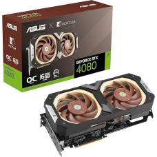 ASUS GeForce RTX 4080 16GB GDDR6X Noctua OC Edition (PCIe 4.0, 16GB GDDR6X, DLSS 3, HDMI 2.1a, DisplayPort 1.4a, Noctua NF-A12x25 PWM ventiliatorius, optimizuota garų kamera, GPU Tweak III) + Indiana Jones