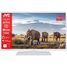 JVC LT-32VF5156W 32 Inch TV/Smart TV (Full HD, HDR, Triple Tuner, Bluetooth) White - Includes 6 Months HD+ [2023]