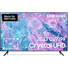 Samsung Crystal UHD 4K CU7199 TV 75 Inches, PurColor, Crystal Processor 4K, Smart TV, GU75CU7199UXZG, German Model [2023]