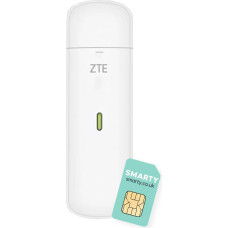 ZTE MF833 CAT4/4G USB raktas su 2 metų garantija ir nemokama išmaniąja SIM kortele - baltas