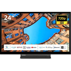 Toshiba 24WK3C63DAW 24 Inch TV/Smart TV (HD Ready, HDR, Alexa Built-In, Triple Tuner, Bluetooth) - Includes 6 Months HD+ [2023], Black