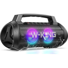 W-KING Bluetooth Speaker 120 W Peak, 70 W Bluetooth Speaker Large, Stereo Sound Portable Boxes with LED Light, IPX6/EQ/BassUp/DSP/TF/AUX/42H/Power Bank, Music Box Bluetooth for Camping, Beach