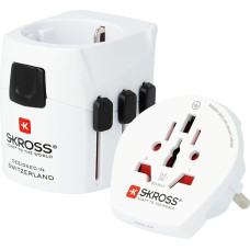 SKROSS | 1.103165 | Pro Light-World | Universal Travel Adapter for 2- or 3-Pin Sockets - From and for More than 200 Countries - Maximum Power 1535 Watt - Protection Against Electric Shock