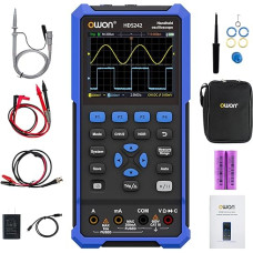 OWON HDS242 2-in-1 Handheld Oscilloscope, 40 MHz Bandwidth USB Type C with 3.5 Inch LCD Display, 20,000 Counts Digital Multimeter, 2 Channel Digital Oscilloscope