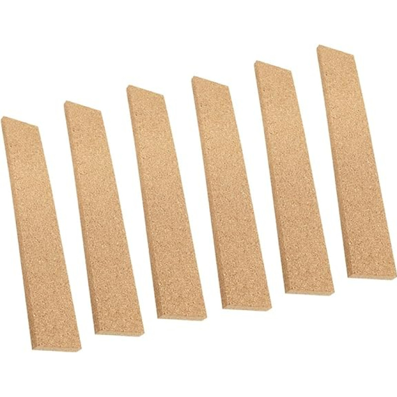 HOMOCONO Pack of 6 Self-Adhesive Cork Strips Cork Board Wall Strips Cork Advertising Board Strips Cork Slat Strips Wall Cladding Wall Padding Office Supplies Office Bulletin Strips