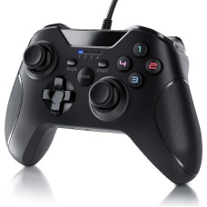 CSL - Gamepad für PC im Xbox Design - Controller kabelgebunden - hochwertige Analogsticks - geringe Deadzone - hohe Reaktionsgeschwindindigkeit - Dual Vibration Feedback - Gummierung für sicheren Grip